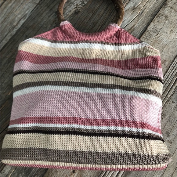 The Sak striped spring striped crochet bag w wood handles (NWOT) - Picture 3 of 5
